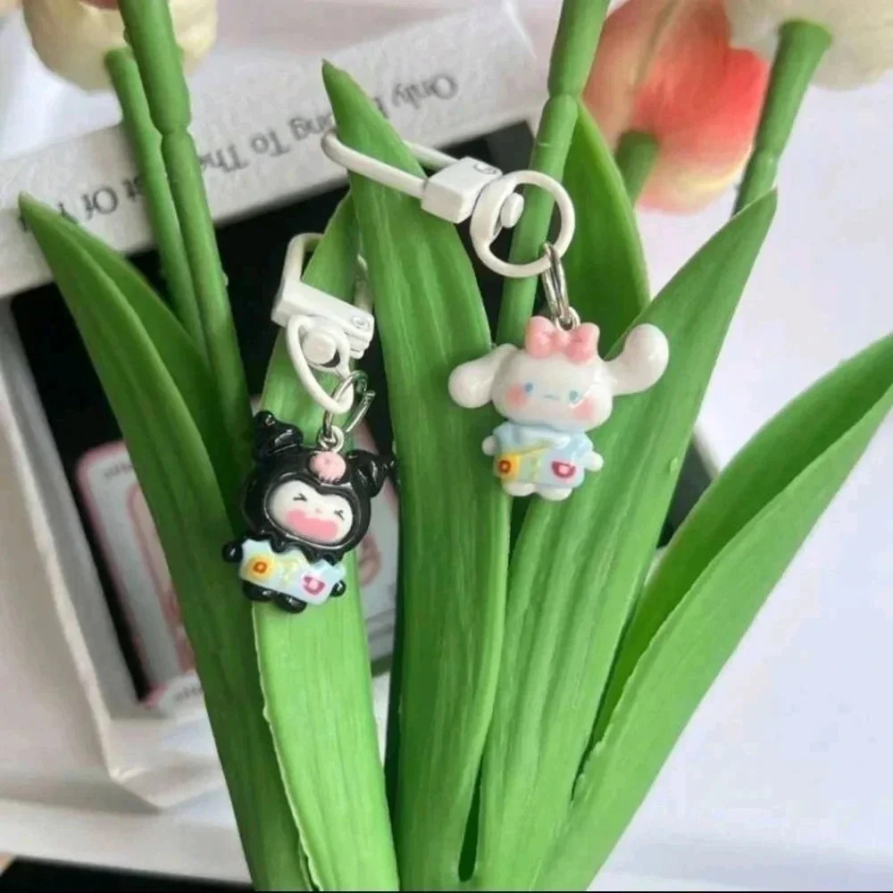 Sanrio anime cute kawaii pastel Gothic Style charms keychains girls purse clips